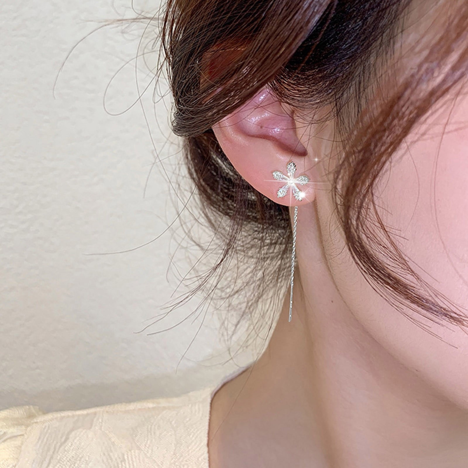 wholesale long flower threader earrings non| Alibaba.com